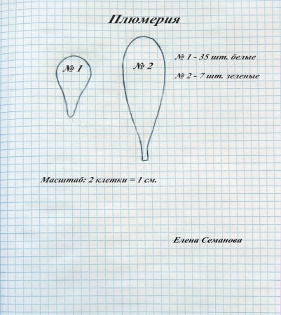 Плюмерия выкройка цветка