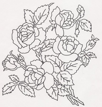 Трафарет цветов розы для вышивки гладью (48 фото)