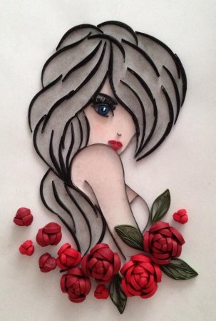 Квиллинг лицо девушки
