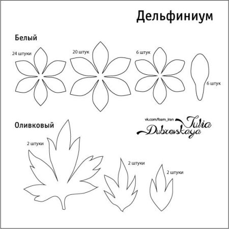 Лекало цветов из фоамирана