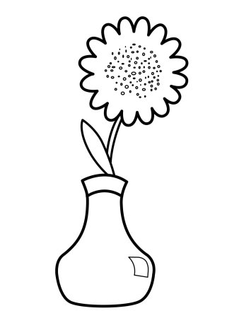Трафарет цветов в вазе для раскрашивания (46 фото)