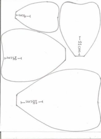 Трафареты лепестков для больших бумажных цветов