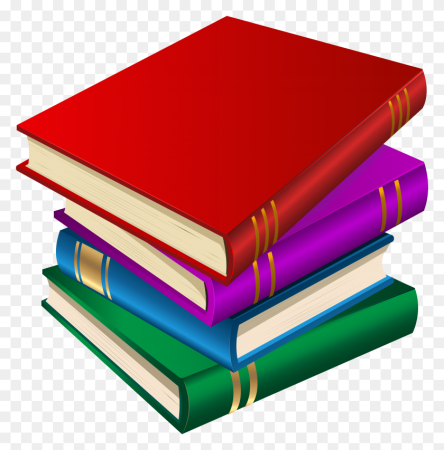 Стопка книг на прозрачном фоне