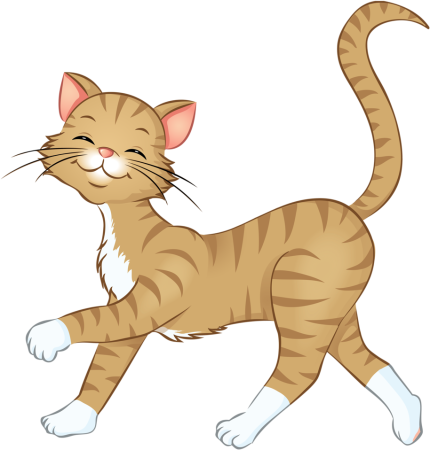 Кошка для детей на прозрачном фоне