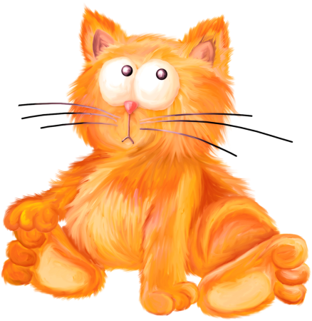 Рыжий кот нарисованный