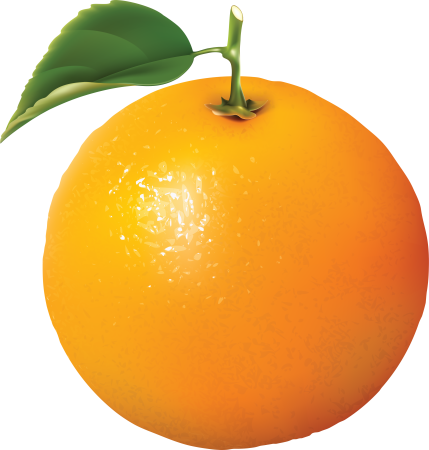 Апельсин на прозрачном фоне