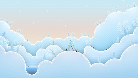 Зимний пейзаж вектор