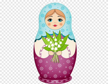 Матрешка на прозрачном фоне