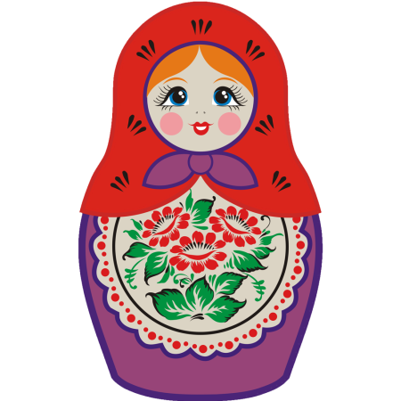 Разноцветные матрешки
