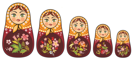 Матрешки для детей 2-3 лет на прозрачном фоне