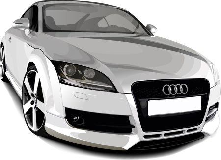 Audi TT 2021 на белом фоне