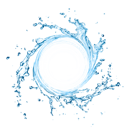 Струя воды на белом фоне