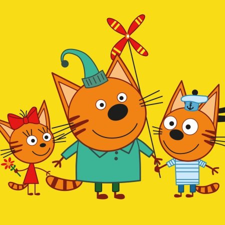 3 Кота на белом фоне