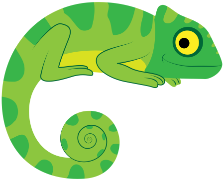 Мультяшного хамелеона