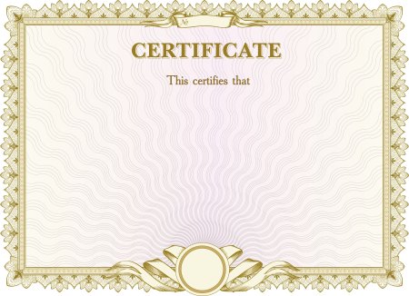 Certificate шаблон