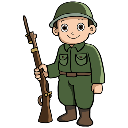Военный на прозрачном фоне