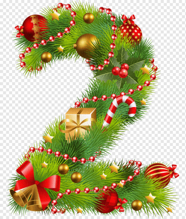 Цифра 2 Новогодняя