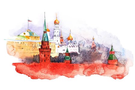 Зарисовки Казань акварель Кремль