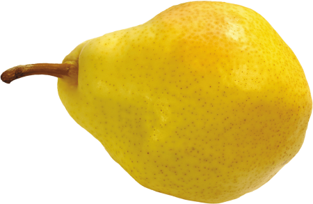 Желтая груша на белом фоне