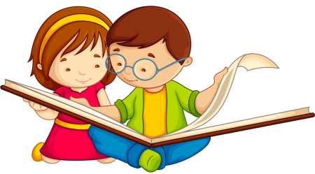 Мультяшные дети с книгами