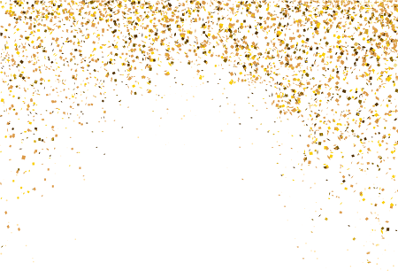 Золотые блестки на прозрачном фоне