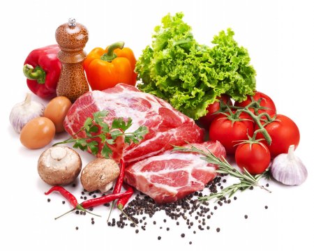 Овощи фрукты мясо