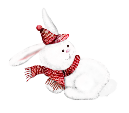 Новогодний заяц на прозрачном фоне