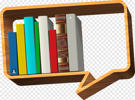 Полка с книжками на белом фоне