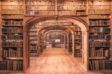 Книжные полки в библиотеке