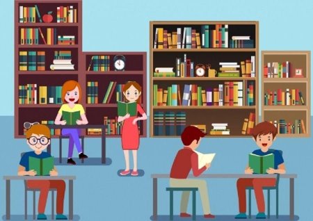 Иллюстрация библиотеки для детей