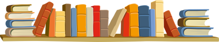 Книги в ряд на прозрачном фоне