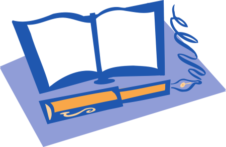 Эмблема с книжкой и ручкой