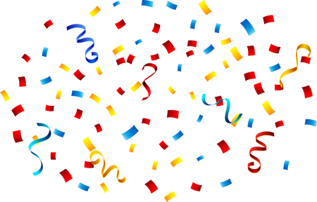 Конфетти на прозрачном фоне