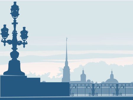Силуэты достопримечательностей Санкт-Петербурга