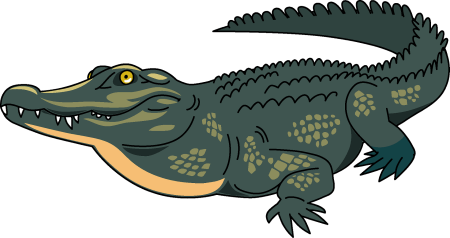 Крокодил на прозрачном фоне