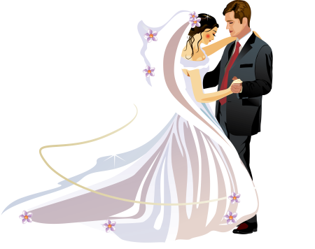 Силуэт жениха и невесты