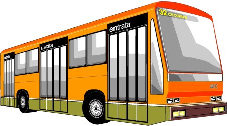 Автобус на прозрачном фоне