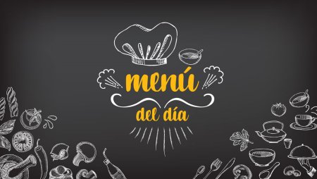 Надпись меню на черном фоне