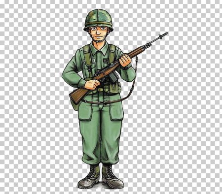 Военный на прозрачном фоне