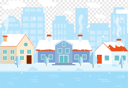 Снежный город мультяшный