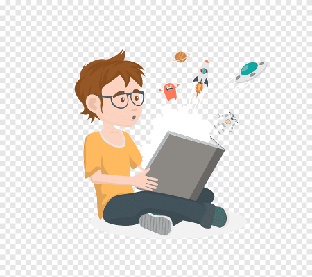 Чтение иллюстрация Flat