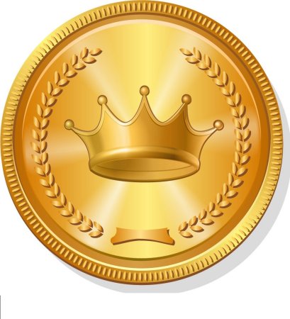Золотая монета с короной
