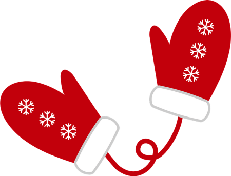 Варежки на белом фоне