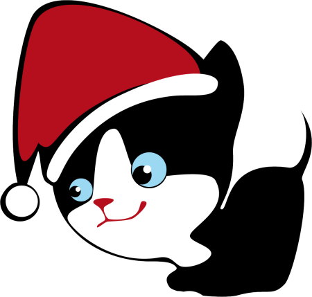 Новогодний кот мультяшный