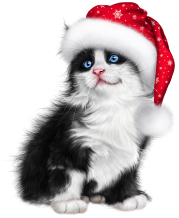 Новогодние кошки мультяшные