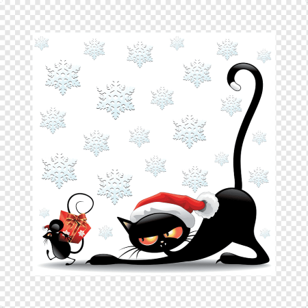 Новогодние коты вектор