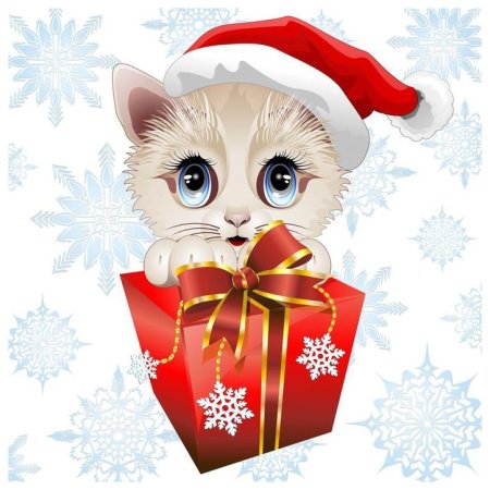 Кот новый год вектор