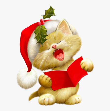 Новогодний кот мультяшный