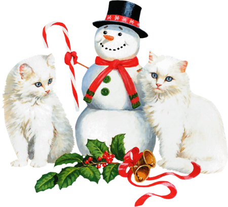 Новогодние мультяшные котята