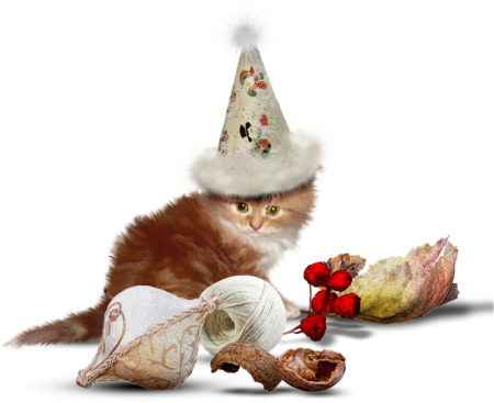 Новогодний рисунок 3 котика